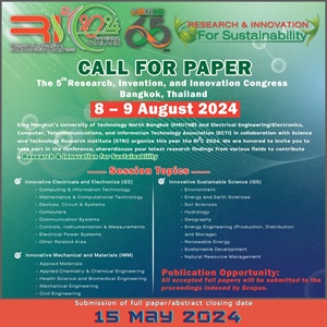 การประชุมวิชาการระดับนานาชาติ The 5th Research, Invention, and Innovation Congress (RI2C 2024)
