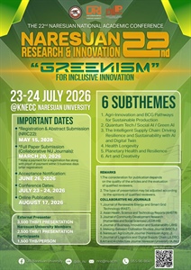 ขอเชิญชวนส่งผลงานเข้าร่วมนำเสนอการประชุมวิชาการระดับชาติ