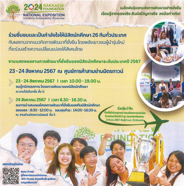 ประชาสัมพันธ์งาน "2024 Rakkaew University Sustainability Showcase